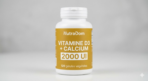 Vitamine D3 2000 UI + Calcium — Un duo essentiel pour votre quotidien sous le soleil
