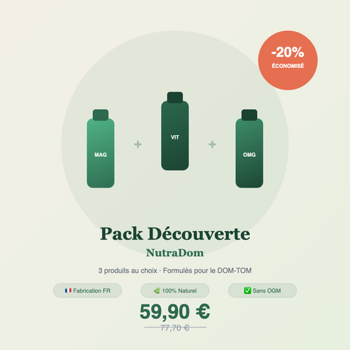 Pack Découverte NutraDom — 3 produits au choix